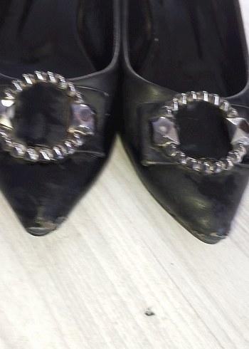 Kadın Siyah Dolgu Topuklu Siyah Tokalı Düz Ayakkabı - Görsel 3