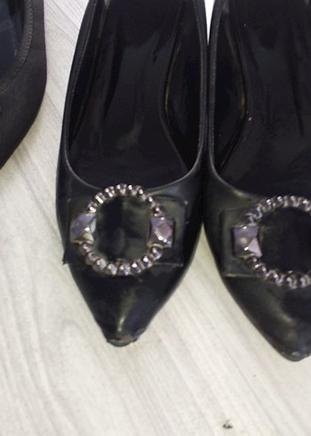 Kadın Siyah Dolgu Topuklu Siyah Tokalı Düz Ayakkabı - Görsel 2