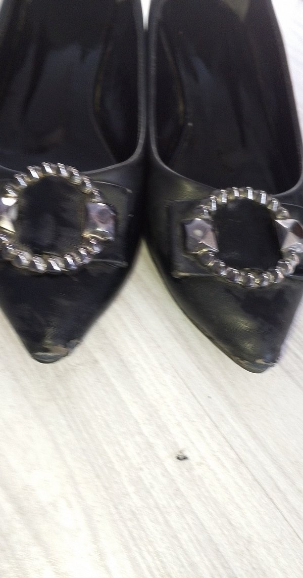 Kadın Siyah Dolgu Topuklu Siyah Tokalı Düz Ayakkabı - Görsel 3
