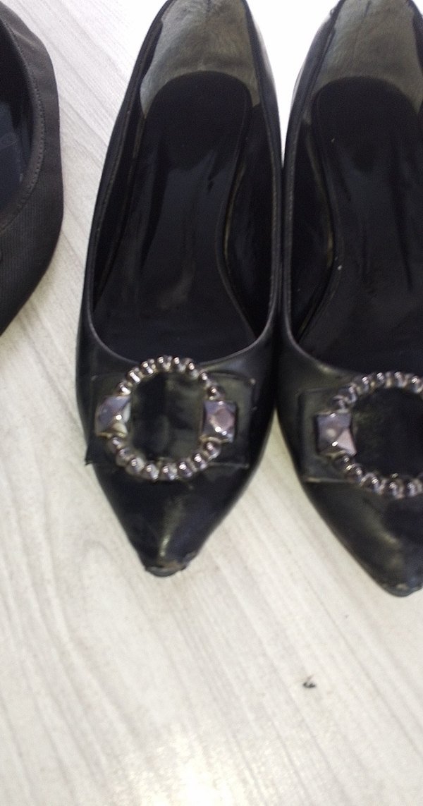 Kadın Siyah Dolgu Topuklu Siyah Tokalı Düz Ayakkabı - Görsel 2