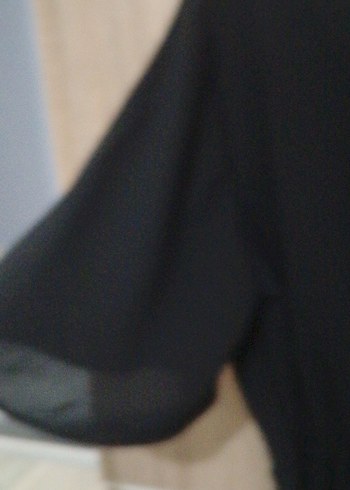 Siyah V Yakalı Drapeli Kadın Bluz kurdalli - Görsel 5