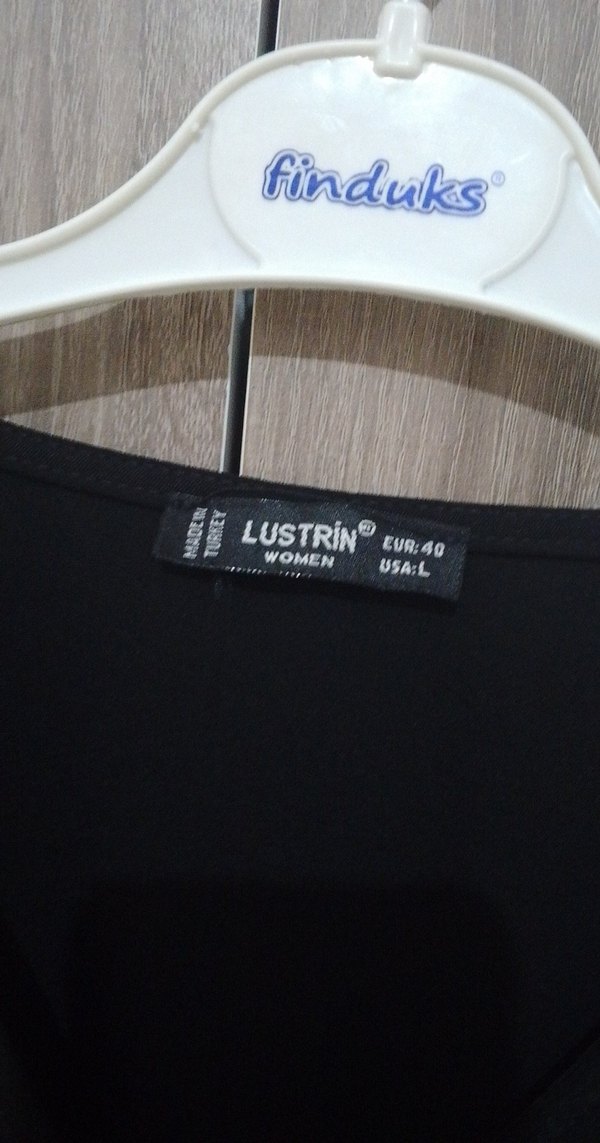 Siyah V Yakalı Drapeli Kadın Bluz kurdalli - Görsel 3