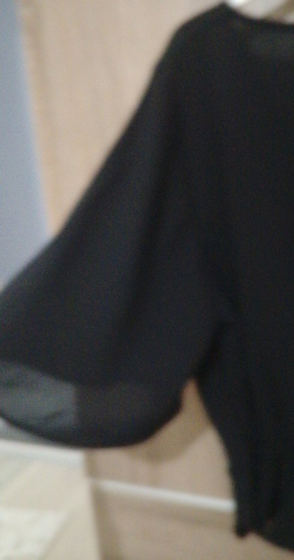 Siyah V Yakalı Drapeli Kadın Bluz kurdalli - Görsel 5