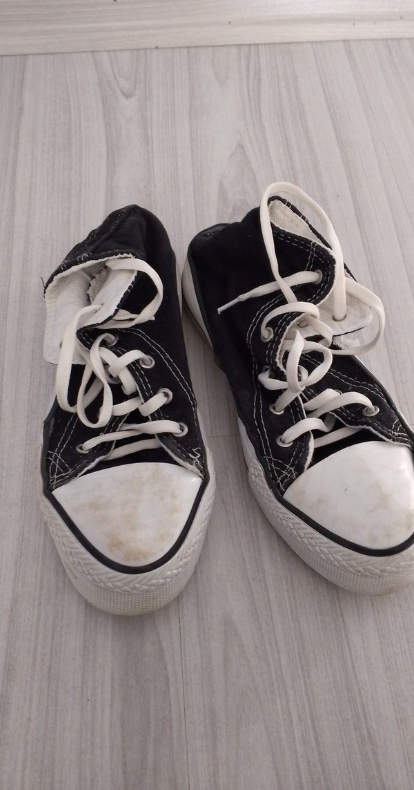 Siyah Gri Grunge Punk Kadın Spor Ayakkabı - Görsel 5