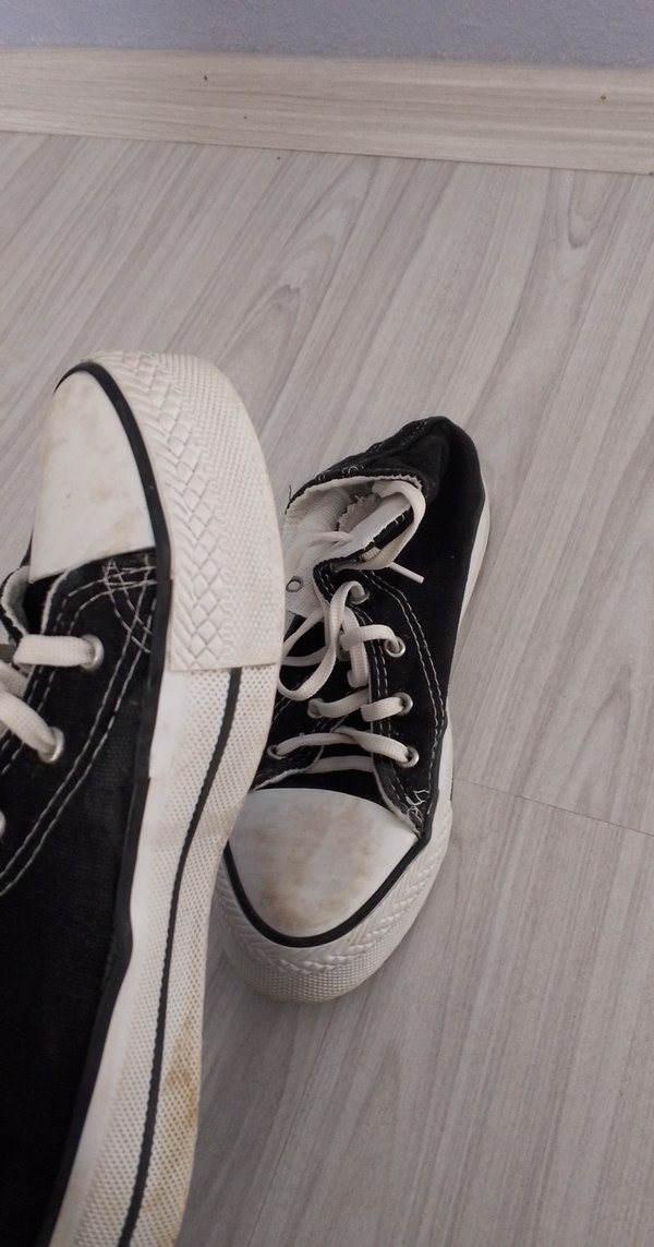 Siyah Gri Grunge Punk Kadın Spor Ayakkabı - Görsel 3