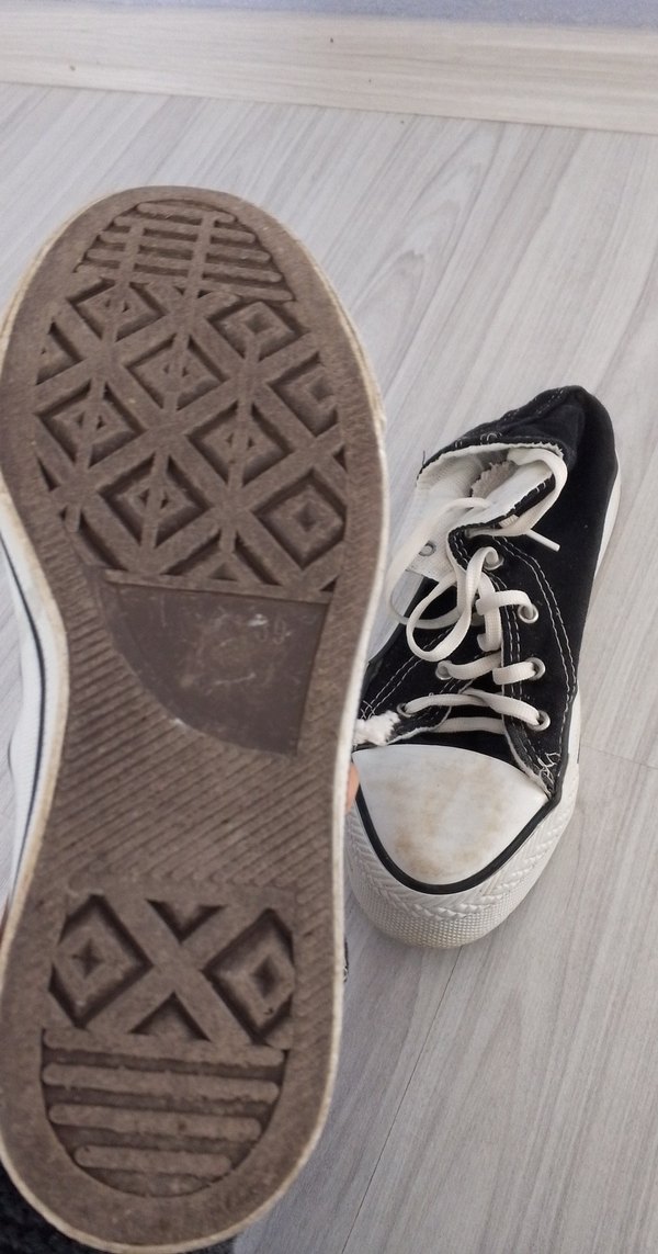 Siyah Gri Grunge Punk Kadın Spor Ayakkabı - Görsel 2