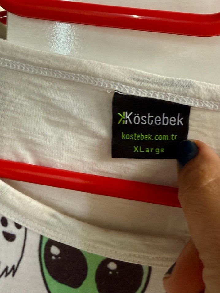 Renkli Baskılı Bol Kesim  Tişört XL - Görsel 2