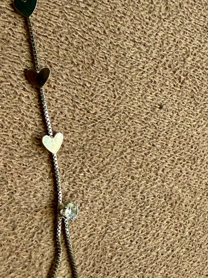 Gri kalp Desenli Zincirli Kadın El Zinciri - Görsel 3