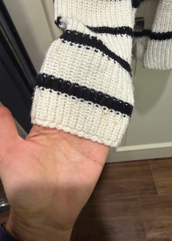 Trendyollman marka Çizgili Gri-Beyaz Örgü erkek  Kazak - Görsel 3