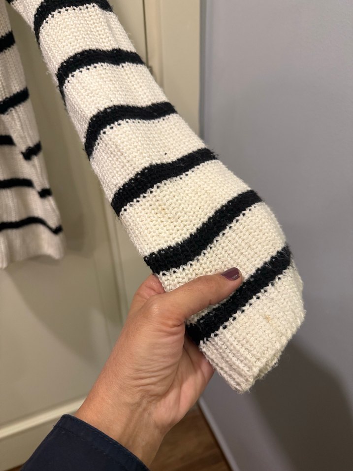 Trendyollman marka Çizgili Gri-Beyaz Örgü erkek  Kazak - Görsel 5