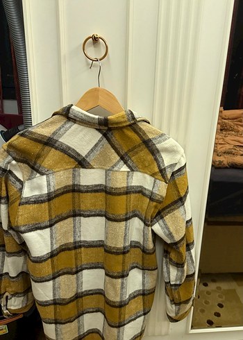 Düğmeli Uzun Kollu Rahat Kadın Gömlek mont - Görsel 5