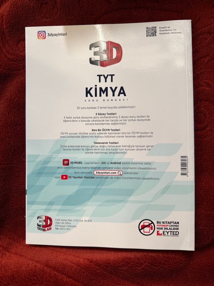 3D TYT Kimya Soru Bankası Video Çözümlü yeni - Görsel 2