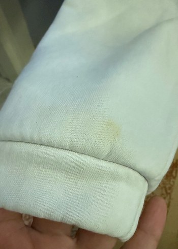 Beyaz  Kadın Sweatshirt içi pamuklu l beden ,s m daha uygun - Görsel 5