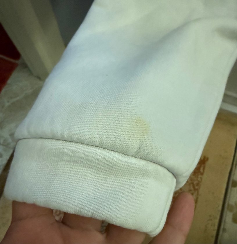 Beyaz  Kadın Sweatshirt içi pamuklu l beden ,s m daha uygun - Görsel 5