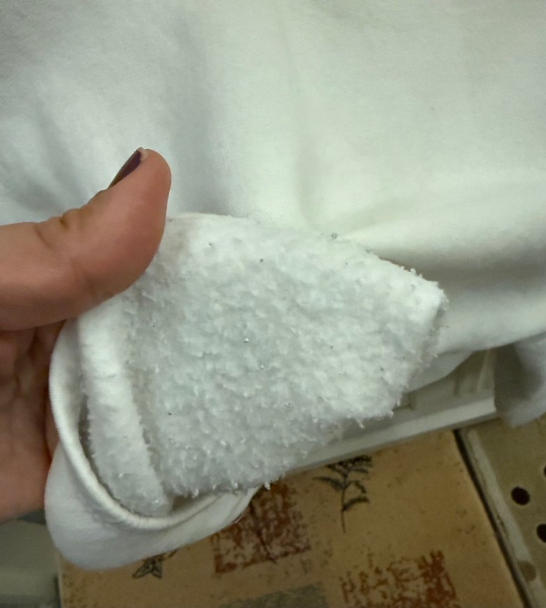 Beyaz  Kadın Sweatshirt içi pamuklu l beden ,s m daha uygun - Görsel 4