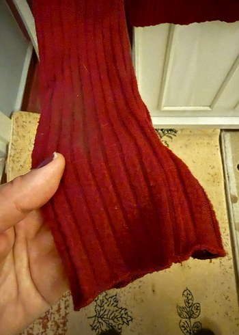 Bordo Kadın Triko Uzun Kollu Triko Kazak - Görsel 3