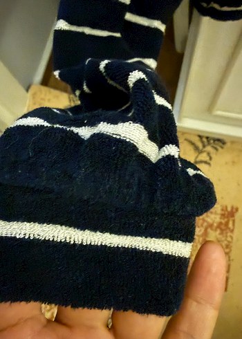 Fermuarlı Çizgili Gri Kadın Sweatshirt altı lastikli crop tarzı - Görsel 3