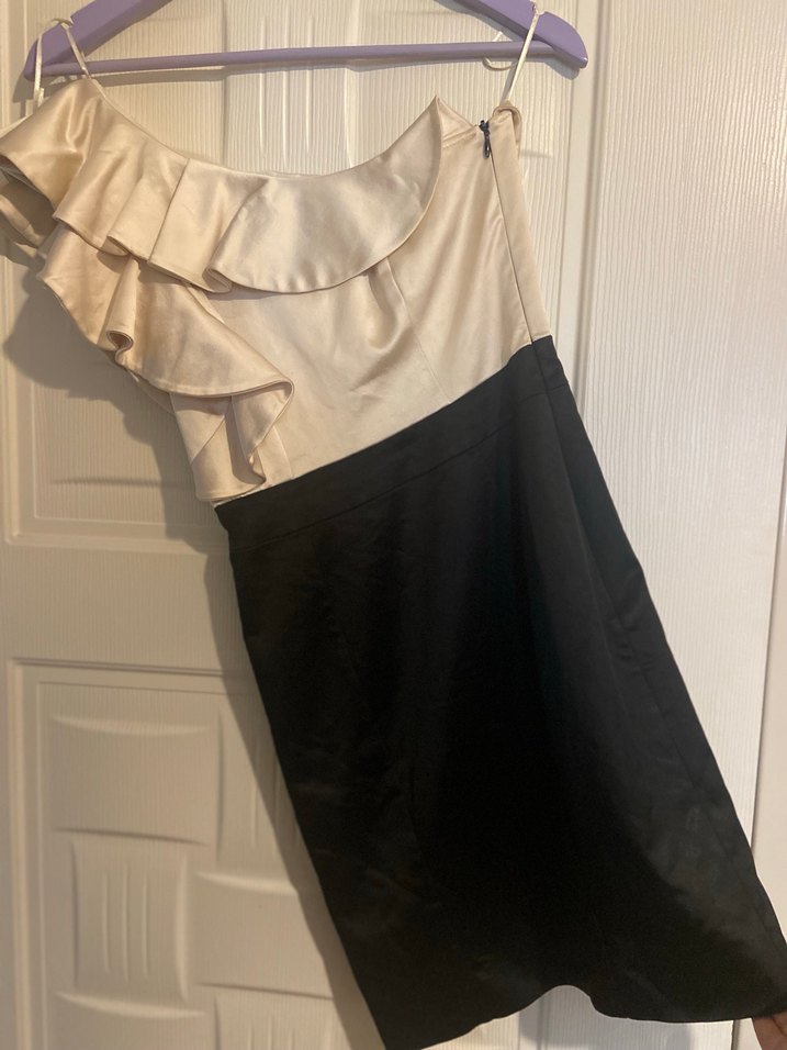 AdL abiye saten krem ve siyah - Görsel 2