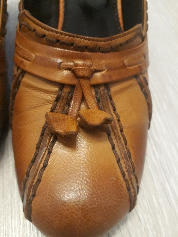 Camel Yılan Desenli Deri Topuklu Kadın Ayakkabı - Görsel 3