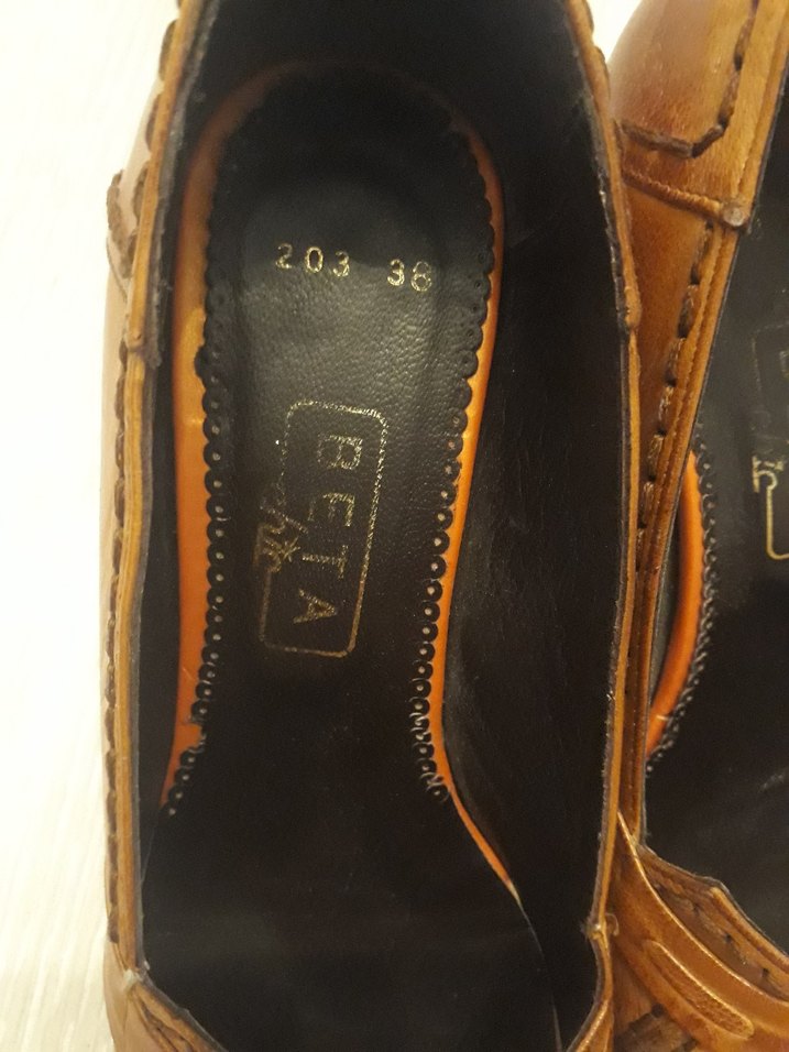 Camel Yılan Desenli Deri Topuklu Kadın Ayakkabı - Görsel 4