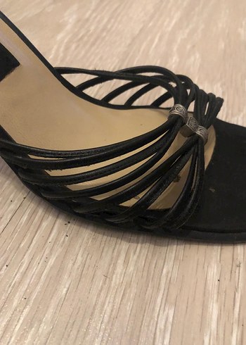 Tokalı Siyah İnce Topuklu Kadın Terliği - Görsel 4