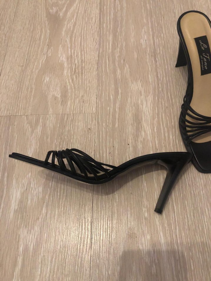 Tokalı Siyah İnce Topuklu Kadın Terliği - Görsel 5