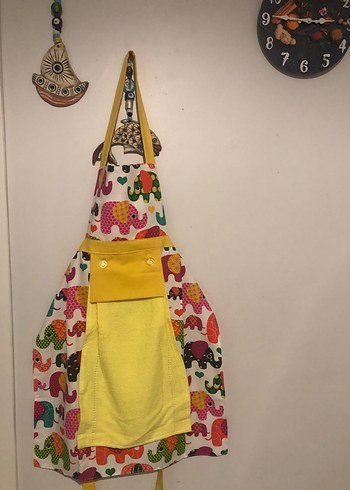 Renkli Fil Desenli Mutfak Önlüğü - Görsel 3