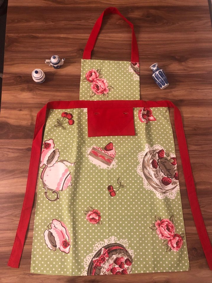 Nakışlı Pembe Mutfak Önlüğü - Görsel 2