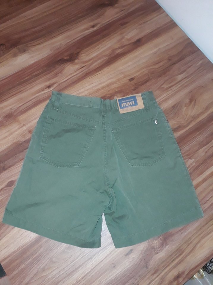 Yeşil Kadın Mini Pamuklu Şort - Görsel 3