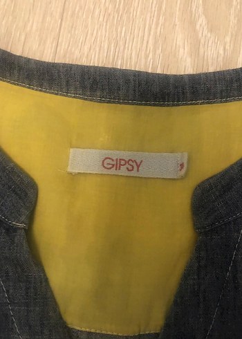 Sarı Astarlı V Yaka Denim Elbise - Görsel 5