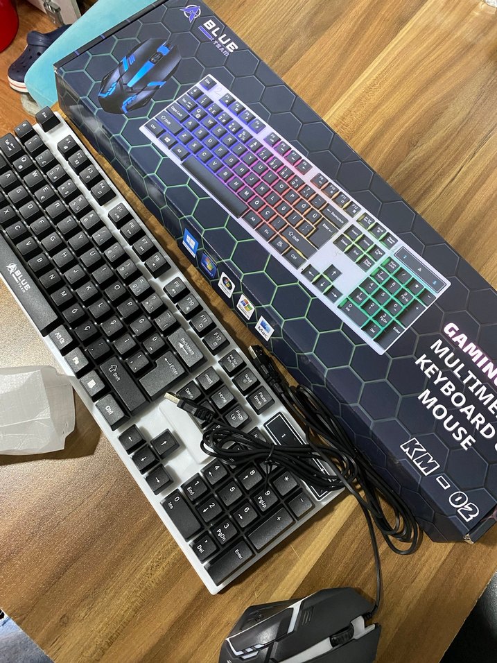 Gri Siyah Kablolu Klavye ve Fare Seti - Görsel 2