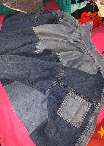 Düğmeli Mavi Kadın Kot Ceket - Görsel 2