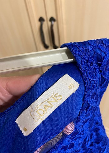 Dantel Detaylı Lacivert Midi Elbise - Görsel 4