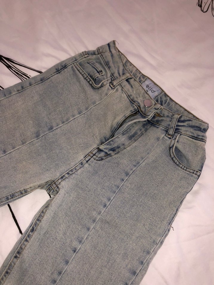 Gri Midi Kesim Kadın Denim Pantolon - Görsel 2