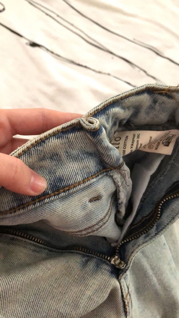 Gri Midi Kesim Kadın Denim Pantolon - Görsel 5