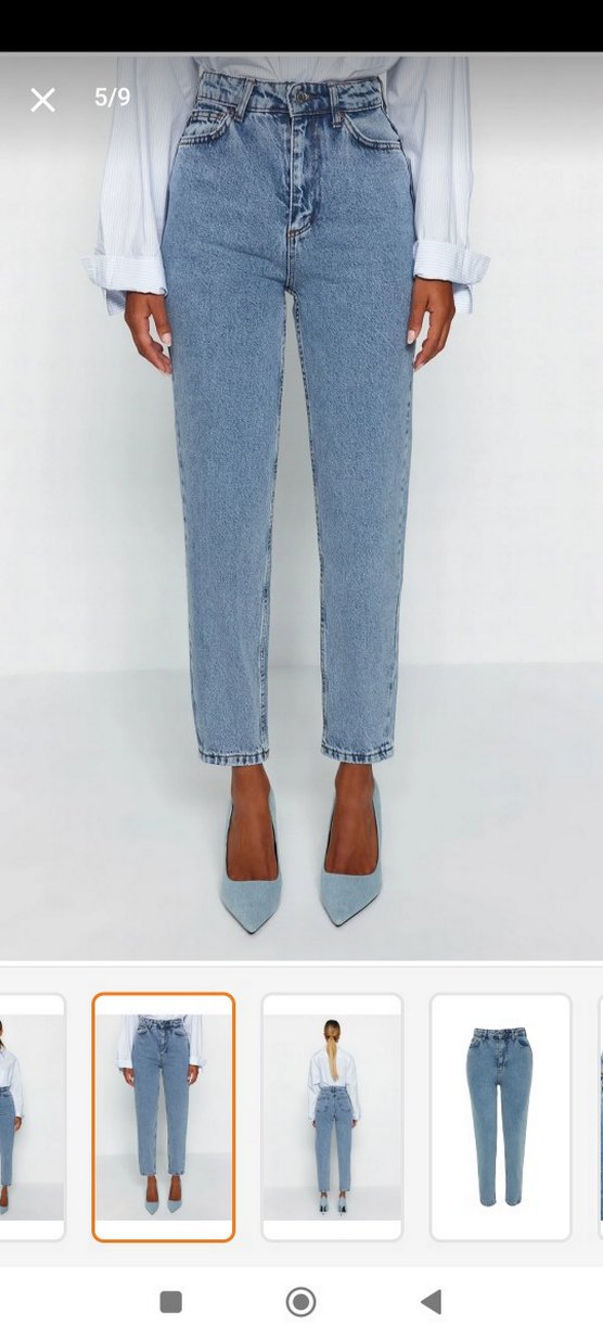 Düğmeli Beyaz Kadın Denim Pantolon - Görsel 2