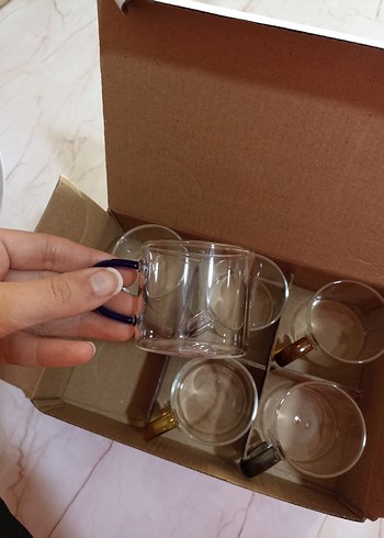 Şeffaf Cam Kahve Fincanı Seti - Görsel 3