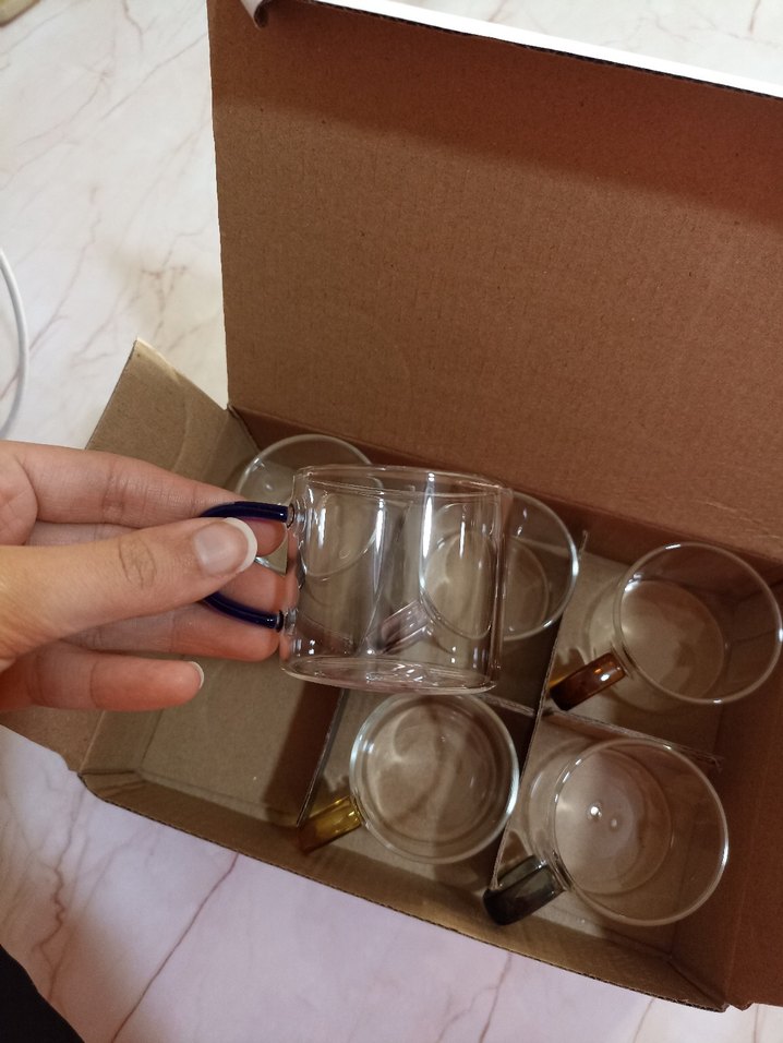 Şeffaf Cam Kahve Fincanı Seti - Görsel 3