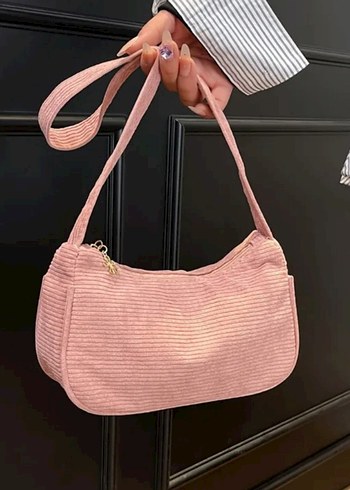 Pembe Fermuarlı Kadın Omuz Çantası - Görsel 2