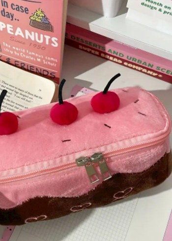 Fermuarlı Pembe Kadın Makyaj Çantası - Görsel 3