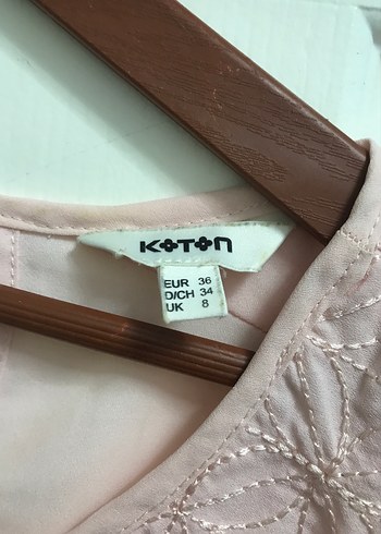 Kolsuz Bej Keten V Yaka Bluz - Görsel 2