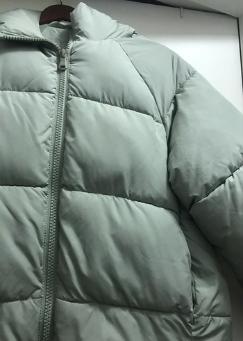 Su yeşili Midi Boy Kışlık Mont 13 14 yaş - Görsel 2