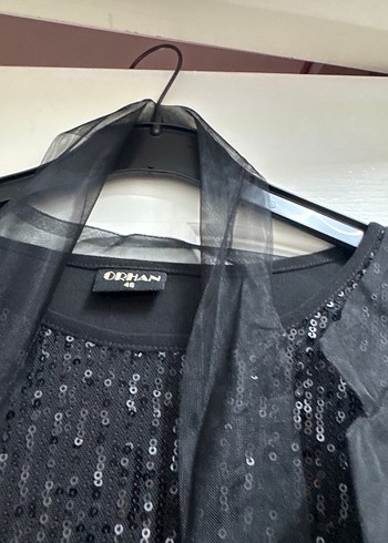 Siyah Uzun Kollu V Yaka  Abiye Elbise - Görsel 3