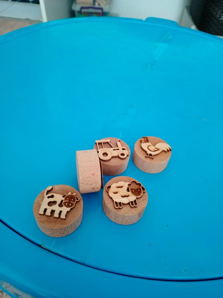 Ahşap Çiftlik Hayvanları ve Traktör Damgaları - Görsel 2