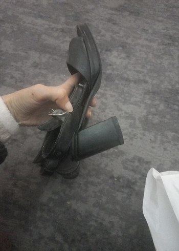 Gri Siyah Yılan Desenli Kadın Platform Topuklu - Görsel 2