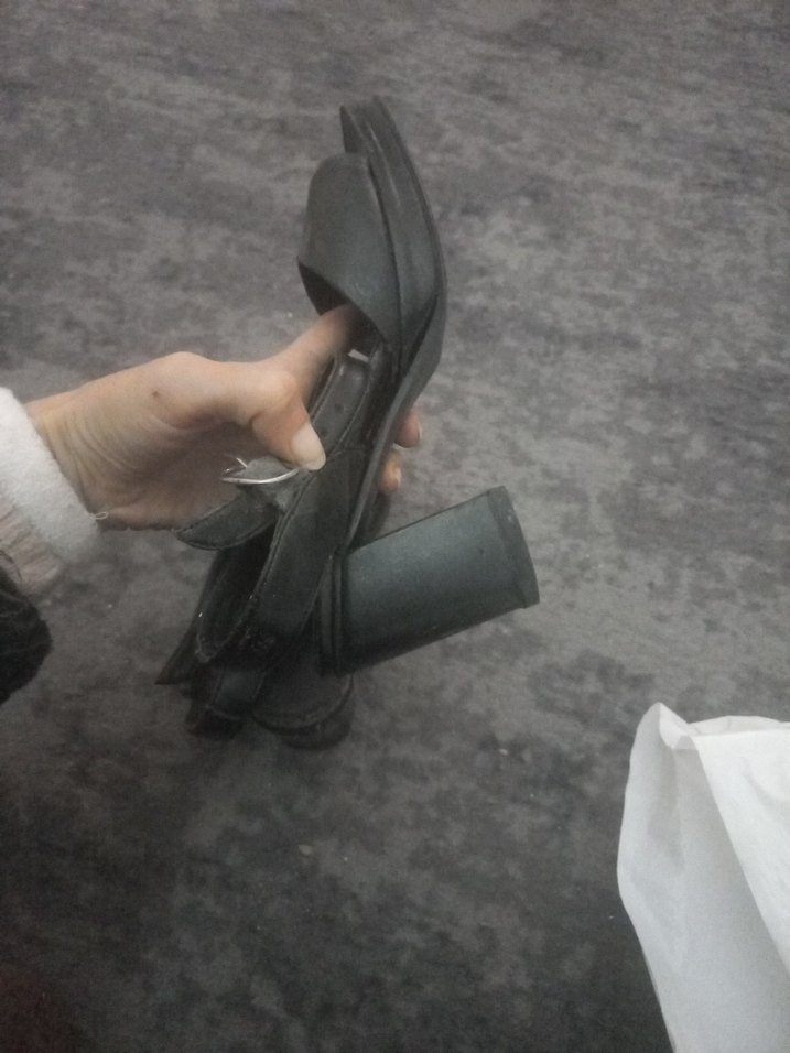 Gri Siyah Yılan Desenli Kadın Platform Topuklu - Görsel 2