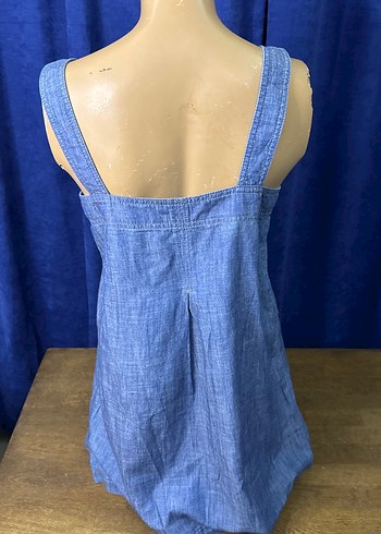 Düğmeli Mavi Kot Kadın elbise - Görsel 4