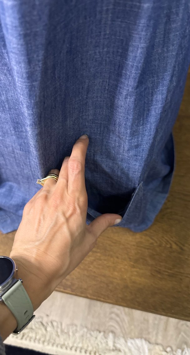 Düğmeli Mavi Kot Kadın elbise - Görsel 2