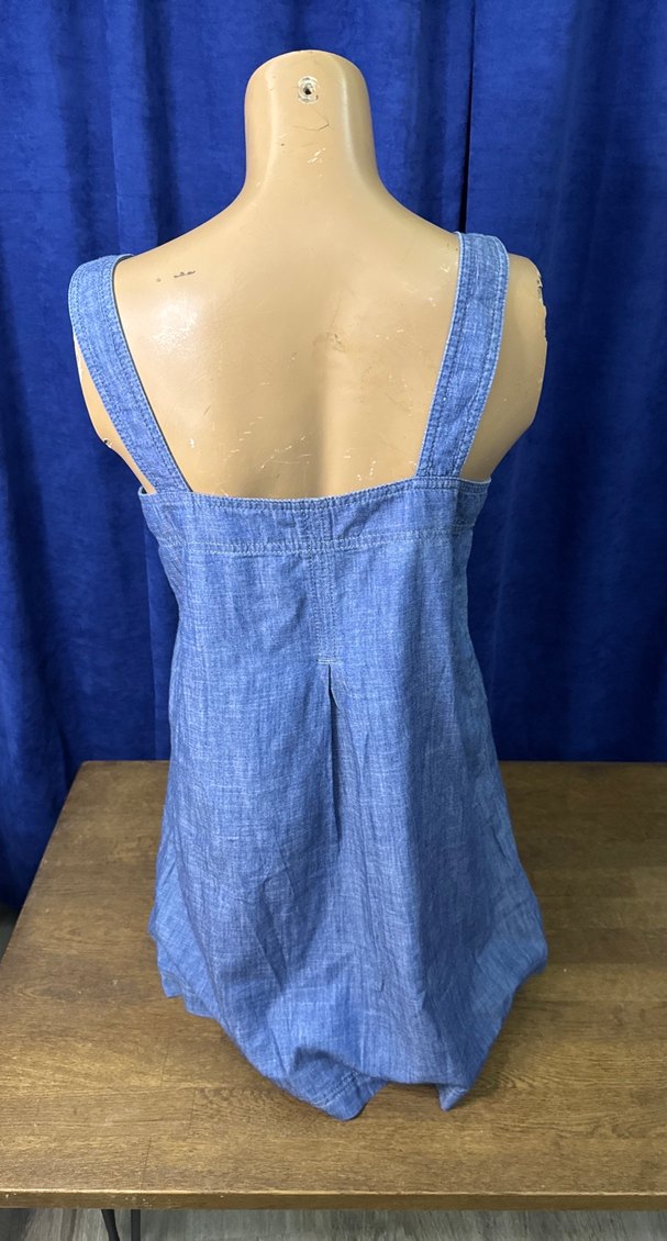 Düğmeli Mavi Kot Kadın elbise - Görsel 4