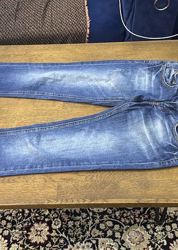 Parlak Mavi Kadın Denim Jean - Görsel 4